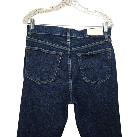 Re/Done 90s High Rise Ankle Crop Button fly Denim Indigo Denim Jeans - Picture 7 of 13
